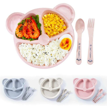 Teddy Bear Food Plate(with fork and spoon)