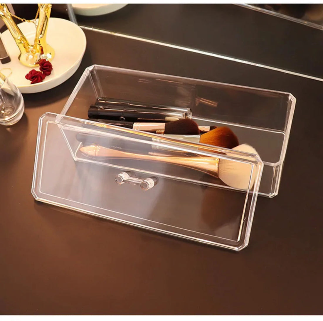 Acrylic Brush Case with Lid