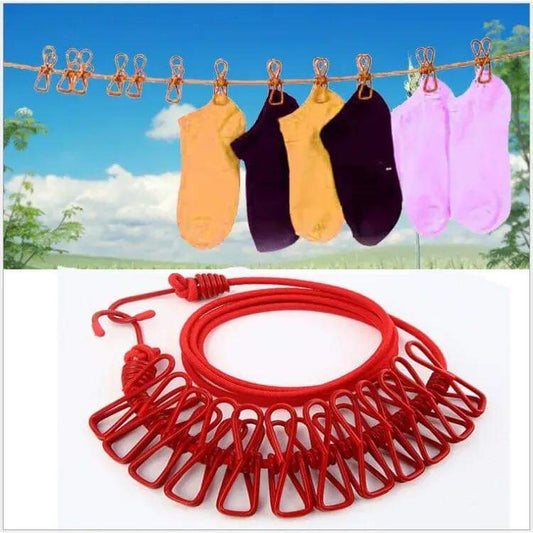 12 clips clothes rope