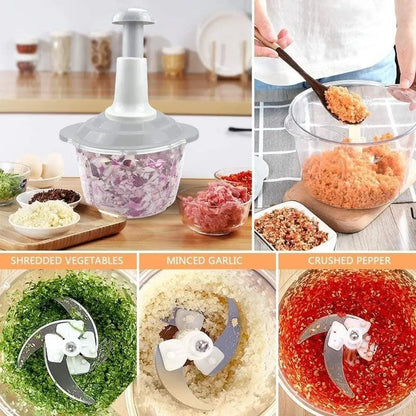 Multifunctional hand press chopper